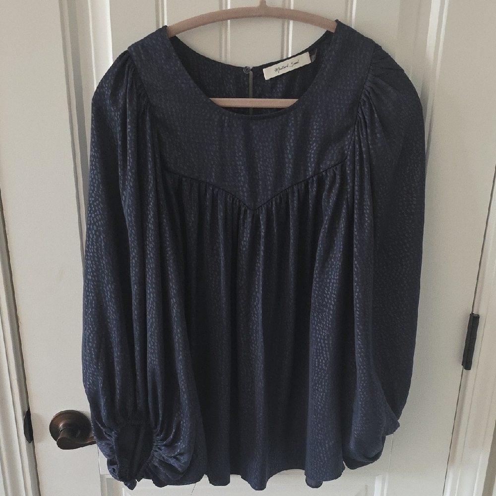 Mustard Seed Deep Blue Blouse. Size Medium